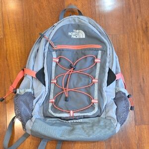 The North Face Gray Backpack with Coral Accents